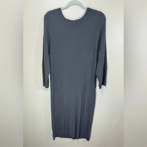 Torrid NWT Plus Size Gray Rib Button Front Bodycon Midi Dress Women’s Size 3X - Picture 10 of 12